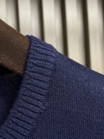 Thom Browne 一比一小狗提花針織Polo衫 滿版設計 藍色翻領短袖時尚單品