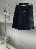 LV 精品仿製 春夏新款松緊帶休閒短褲 高端定制面料 透氣舒適 男女同款