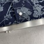LV 精品仿製 刺繡花卉牛仔短袖襯衫 男女同款 高端定制面料