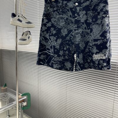 LV 精品仿製 刺繡花卉牛仔短褲 男女同款 高端定制面料
