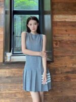 THOM BROWNE 精品仿製無袖連衣裙 典雅氣質款 2025女星同款時尚新作