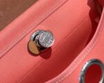 Hermès A貨 Herbag通勤手提包 唇膏粉牛皮帆布拼接 氣質挺版優雅風