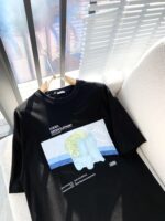 LOEWE高仿LOGO情侶T恤 2025春夏潮牌百搭純棉圓領 黑白配色時尚上身