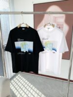 LOEWE高仿LOGO情侶T恤 2025春夏潮牌百搭純棉圓領 黑白配色時尚上身