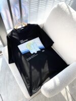 LOEWE高仿LOGO情侶T恤 2025春夏潮牌百搭純棉圓領 黑白配色時尚上身