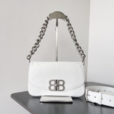 Balenciaga 原單BB Soft小號白色手袋 柔軟小牛皮 腋下斜背百搭包 2023秋冬爆款