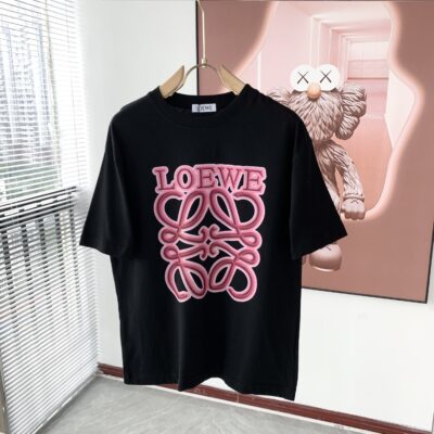 LOEWE A貨潮牌情侶T恤 2025春夏LOGO印花 百搭圓領黑白純棉舒適耐看款
