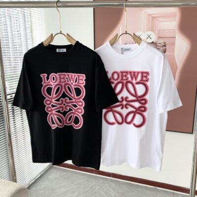 LOEWE A貨潮牌情侶T恤 2025春夏LOGO印花 百搭圓領黑白純棉舒適耐看款