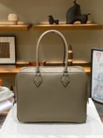 Hermès愛馬仕一比一Plume羽毛包 大象灰32cm Swift皮革 高端大容量手提包