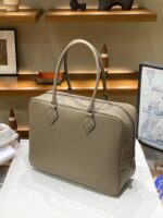 Hermès愛馬仕一比一Plume羽毛包 大象灰32cm Swift皮革 高端大容量手提包