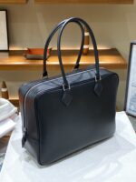 Hermès愛馬仕頂級原單Plume羽毛包 黑色32cm Swift皮革 大容量經典手提款