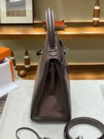Hermès愛馬仕高仿Herbag Kelly赫本包 雙拉鍊帆布拼皮銀扣 優雅氣質法式設計