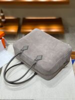 Hermès愛馬仕一比一Plume羽毛包 灰色拼接32cm Swift＋磨砂皮 雙材質精緻大容量手提包