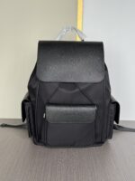 Prada 原單雙肩背包 黑色款 8457-6 高仿等級 義大利小牛皮拼尼龍 超大容量爆款