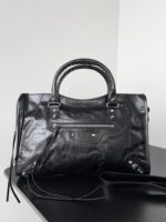 Balenciaga 高仿精品 Le City大號黑色手袋 2024新款斜背手提兩用包