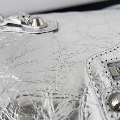 Balenciaga 高仿精品 Le City銀色小號手袋 2024春夏新款 經典回歸斜背包