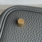 Hermès 高仿Picotin 22CM積雨雲灰TC皮手提包 金扣設計 典雅質感 法式入門首選