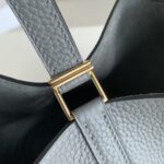 Hermès 高仿Picotin 22CM積雨雲灰TC皮手提包 金扣設計 典雅質感 法式入門首選