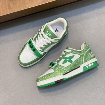 LV 一比一TRAINER滿天星運動鞋 捷克鑽復古設計 潮流百搭高街風格