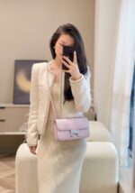 Hermès 高仿 Constance Elan康康包 粉紫銀扣 新版單層附鏡 時尚氣質百搭款
