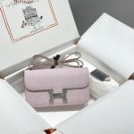 Hermès 高仿 Constance Elan康康包 粉紫銀扣 新版單層附鏡 時尚氣質百搭款