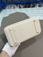 Hermès 一比一Birkin奶昔白25/30CM鉑金包 Togo皮金扣 手縫細節 高端優雅設計
