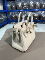 Hermès 一比一Birkin奶昔白25/30CM鉑金包 Togo皮金扣 手縫細節 高端優雅設計