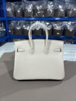 Hermès 一比一Birkin奶昔白25/30CM鉑金包 Togo皮金扣 手縫細節 高端優雅設計