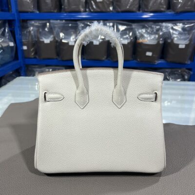 Hermès 一比一Birkin奶昔白25/30CM鉑金包 Togo皮金扣 手縫細節 高端優雅設計