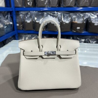 Hermès 鉑金包 高仿版本推薦 2025奶昔白爆款 Togo皮細緻打造 銀扣質感精品