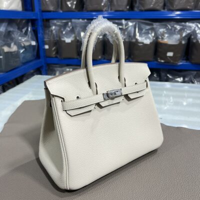 Hermès 鉑金包 高仿版本推薦 2025奶昔白爆款 Togo皮細緻打造 銀扣質感精品
