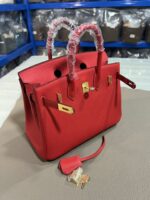 Hermès 復刻版Birkin大紅色25/30CM鉑金包 Togo皮金扣 手工精縫 氣勢女王款
