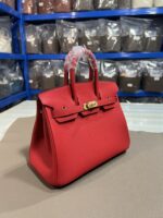Hermès 復刻版Birkin大紅色25/30CM鉑金包 Togo皮金扣 手工精縫 氣勢女王款