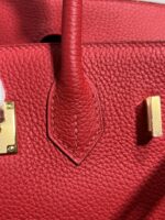 Hermès 復刻版Birkin大紅色25/30CM鉑金包 Togo皮金扣 手工精縫 氣勢女王款