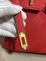 Hermès 復刻版Birkin大紅色25/30CM鉑金包 Togo皮金扣 手工精縫 氣勢女王款