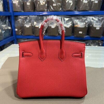 Hermès 復刻版Birkin大紅色25/30CM鉑金包 Togo皮金扣 手工精縫 氣勢女王款