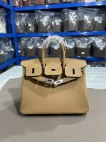 Hermès 頂級原單Birkin奶茶色25/30CM鉑金包 Togo皮銀扣 減法油邊工藝 知性高級感