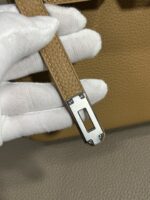 Hermès 頂級原單Birkin奶茶色25/30CM鉑金包 Togo皮銀扣 減法油邊工藝 知性高級感