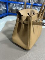 Hermès 頂級原單Birkin奶茶色25/30CM鉑金包 Togo皮銀扣 減法油邊工藝 知性高級感