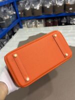 Hermès 精品仿製Birkin橙色25/30CM鉑金包 Togo皮金扣 手工油邊 蜜蠟線細緻