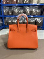 Hermès 精品仿製Birkin橙色25/30CM鉑金包 Togo皮金扣 手工油邊 蜜蠟線細緻