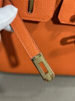 Hermès 精品仿製Birkin橙色25/30CM鉑金包 Togo皮金扣 手工油邊 蜜蠟線細緻