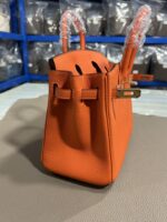 Hermès 精品仿製Birkin橙色25/30CM鉑金包 Togo皮金扣 手工油邊 蜜蠟線細緻