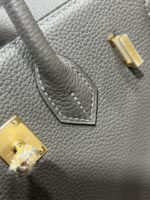 Hermès A貨Birkin錫器灰25/30CM鉑金包 Togo皮金扣 手工油邊 蜜蠟縫線 經典質感