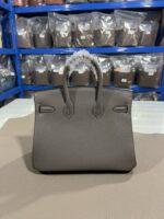 Hermès A貨Birkin錫器灰25/30CM鉑金包 Togo皮金扣 手工油邊 蜜蠟縫線 經典質感
