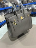 Hermès A貨Birkin錫器灰25/30CM鉑金包 Togo皮金扣 手工油邊 蜜蠟縫線 經典質感