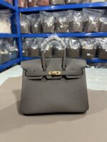 Hermès A貨Birkin錫器灰25/30CM鉑金包 Togo皮金扣 手工油邊 蜜蠟縫線 經典質感