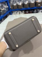 Hermès A貨Birkin錫器灰25/30CM鉑金包 Togo皮金扣 手工油邊 蜜蠟縫線 經典質感