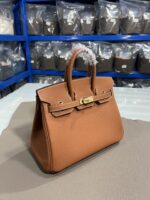 Hermès 原單Birkin金棕色25/30CM鉑金包 Togo皮金扣 手工油邊 蜜蠟縫線 高級質感