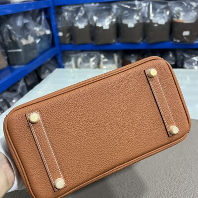 Hermès 原單Birkin金棕色25/30CM鉑金包 Togo皮金扣 手工油邊 蜜蠟縫線 高級質感